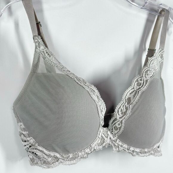 C 13 Natori gray lace Bliss Perfection Contour Underwire Bra size 32D - Picture 3 of 8